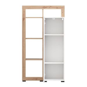 Showcase Argyll 1K1V Op 138 white with Artisan Oak color 77X35X138CM