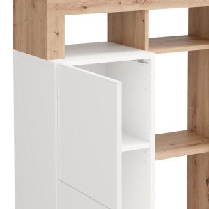 Showcase Argyll 1K1V Op 138 white with Artisan Oak color 77X35X138CM
