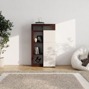 Argyll 1K1V Op 138 display cabinet with dark oak Taylor 77X35X138CM