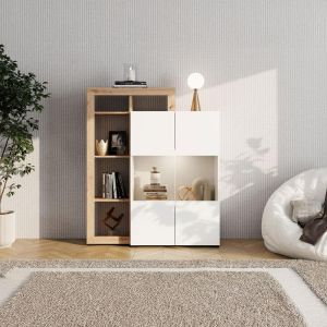 Showcase Argyll 2K VS2 Op 138 white with Artisan Oak color 116X35X138CM