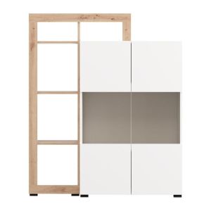 Showcase Argyll 2K VS2 Op 138 white with Artisan Oak color 116X35X138CM