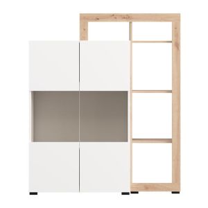 Showcase Argyll 2K VS2 Op 138 white with Artisan Oak color 116X35X138CM