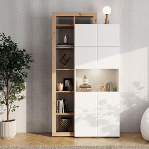 Showcase Argyll 2K VS2 Op 215 white with Artisan Oak color 116X35X215CM