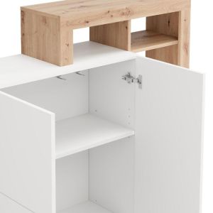 Showcase Argyll 2K2V Op 138 white with Artisan Oak color 116X35X138CM
