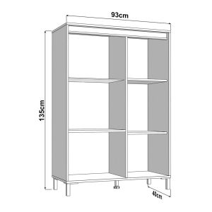 Showcase Marron 2K VS1 135 Artisan-matte black 93X40X135CM
