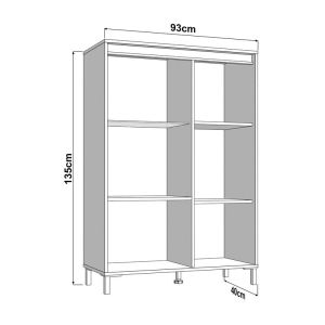 Showcase Marron 2K VS1 135 cashmere-black matte 93X40X135CM