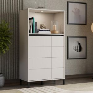 Showcase Marron 2K2V Pop 135 cashmere-black matte 74X40X135CM