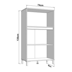 Showcase Marron 2K2V Pop 135 cashmere-black matte 74X40X135CM