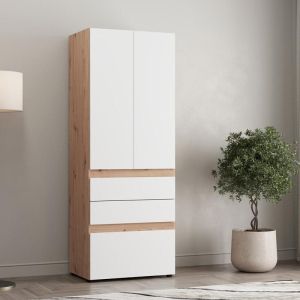 Гардероб Arderin 2K3F H207 артисан дъб-бял 79X52X208СМ