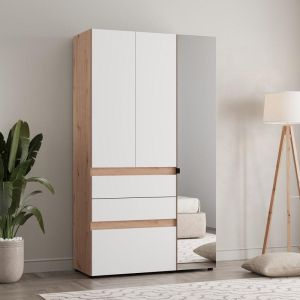 Гардероб Arderin 3K3F1O H207 артисан дъб-бял 117X52X208СМ