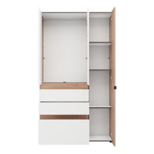 Гардероб Arderin 3K3F1O H207 артисан дъб-бял 117X52X208СМ