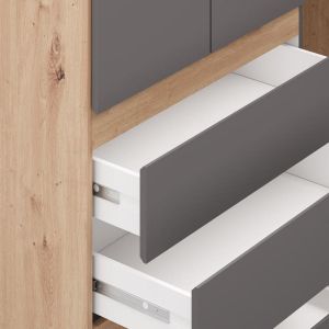 Гардероб Arderin 3K3F1O H207 артисан дъб-графитно сиво 117X52X208СМ
