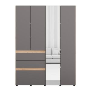Гардероб Arderin 4K3F1O H207 артисан дъб-графитно сиво 155X52X208СМ