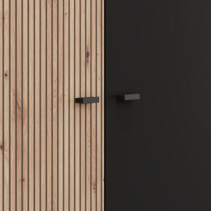 Гардероб Avignon 5K H211 артисан дъб - черен цвят 228X55X211СМ