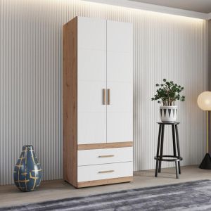 Гардероб Dillon 2K2F H207 артисан дъб-бял 79X52X208СМ