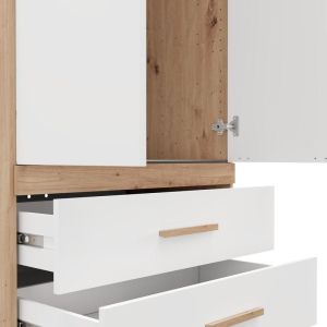 Гардероб Dillon 2K2F H207 артисан дъб-бял 79X52X208СМ