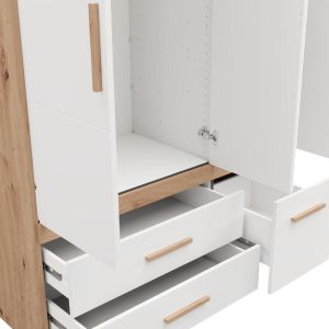 Гардероб Dillon 3K3F1O H207 артисан дъб-бял 117X52X208СМ