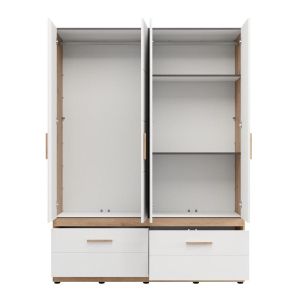 Гардероб Dillon 4K2F1O H207 артисан дъб-бял 155X52X208СМ