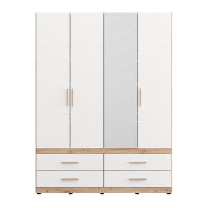 Гардероб Dillon 4K4F1O H207 артисан дъб-бял 155X52X208СМ
