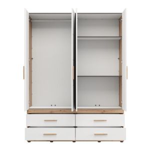 Гардероб Dillon 4K4F1O H207 артисан дъб-бял 155X52X208СМ