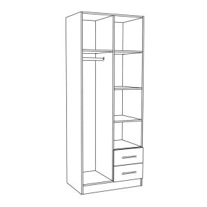 Гардероб Prime 2K Kf в цвят Artisan Color 80X52X205 см
