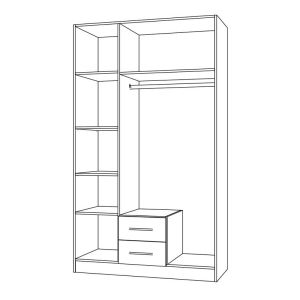 Гардероб Prime 3K2FO в цвят кашмир 120X54X205СМ
