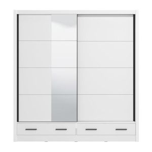 Гардероб с огледало Albi Plus 205 2F Og бял цвят 205X60X216СМ