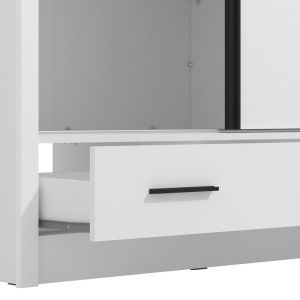Гардероб с огледало Albi Plus 205 2F Og бял цвят 205X60X216СМ