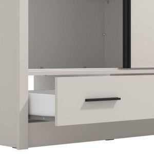 Гардероб с огледало Albi Plus 205 2F Og цвят кашмир 205X60X216СМ