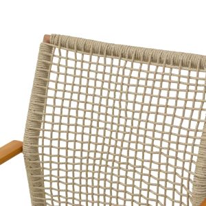 Solana garden chair, stackable - teak wood - aluminum in brown - Pe rope in natural shade 56X57X95CM