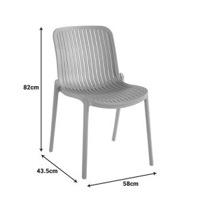 Garden chair Teragi, Pp with Uv protection, anthracite, 58X43.5X82CM