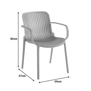 Garden chair Teragi, Pp, white, 59X57X82 cm