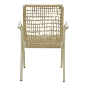 Garden chair Weave, aluminum in beige - Pe rope in natural shade 57X63X86CM