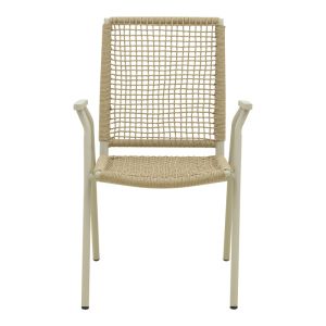 Garden chair Weave, aluminum in beige - Pe rope in natural shade 57X63X86CM