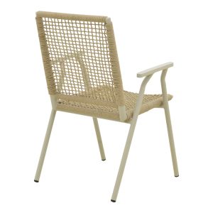 Garden chair Weave, aluminum in beige - Pe rope in natural shade 57X63X86CM