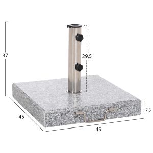 Granite base for umbrella 40 kg with handle and wheels HM6564--PIPE with diameter φ48