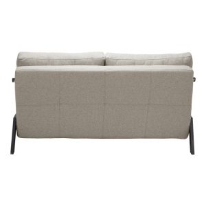 Двуместен диван - легло Fancy плат бежово-черни метални крака 150X98X70СМ