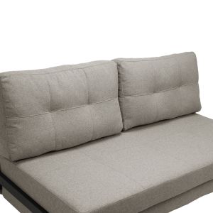 Двуместен диван - легло Fancy плат бежово-черни метални крака 150X98X70СМ