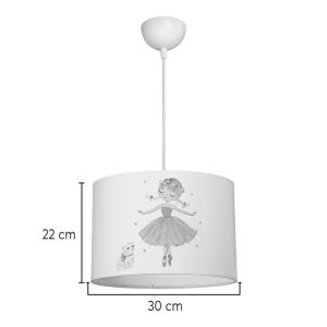 Детски полилей Ballerina Led E27 многоцветен Pvc D30X20СМ