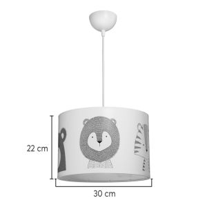 Детски полилей Safari Led E27 многоцветен Pvc D30X20СМ