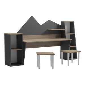 Детско бюро с табуретка Dualto Sonoma-antracit 180X30X93.6СМ