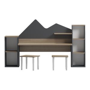 Детско бюро с табуретка Dualto Sonoma-antracit 180X30X93.6СМ