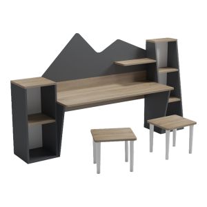Детско бюро с табуретка Dualto Sonoma-antracit 180X30X93.6СМ