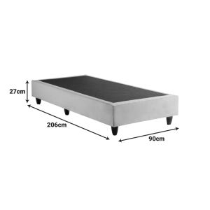 Единично легло Pakda антрацит кадифе 90X200СМ