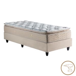 Единично легло Pakda кремаво кадифе 90X200СМ