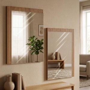 Set of 2 wall mirrors Alicante natural color Canella Strada 47X1.8X68CM