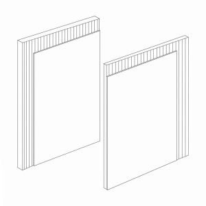 Set of 2 wall mirrors Alicante natural color Canella Strada 47X1.8X68CM