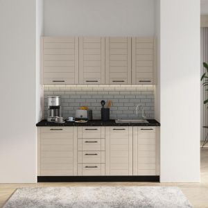 Kitchen furniture set Drina 180 white-sand glossy color 180X60X213CM
