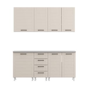 Kitchen furniture set Drina 180 white-sand glossy color 180X60X213CM