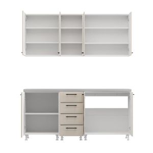 Kitchen furniture set Drina 180 white-sand glossy color 180X60X213CM
